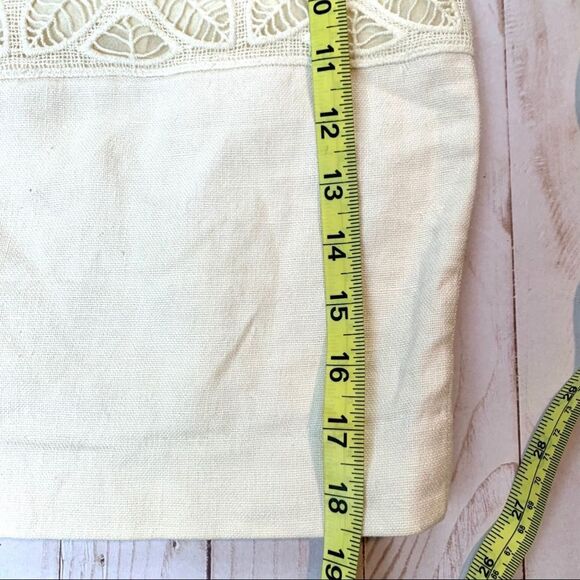 Anthropologie Moulinette Soeurs Bonsai Breeze Linen Leaf Ivory Skirt Size 2 - Picture 9 of 9